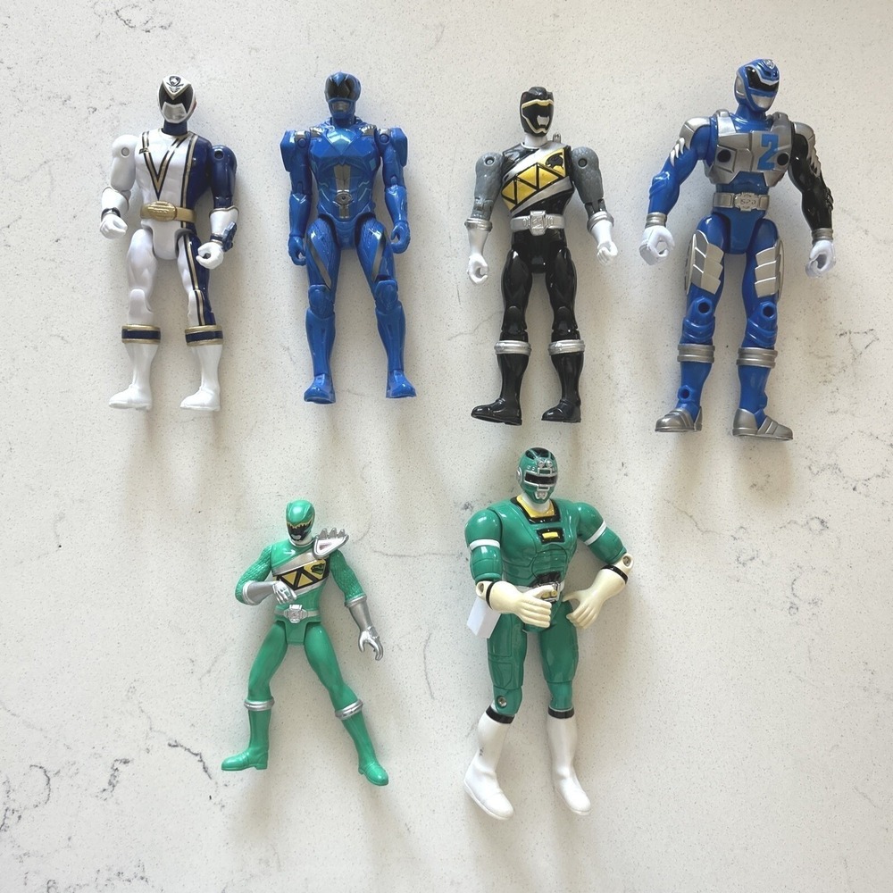 Power Rangers Action Figure Lot Dino Charge SPD 2017 Movie Green Blue Black 6pc‎